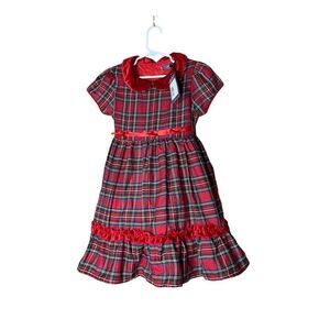 Rebecca Stewart Girls Full Body Tartan Dress Stewart Royal Christmas Dress NWT S